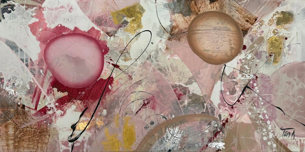 Abstrakt Beige Rosa - Kunstwerk von Sabine Türk