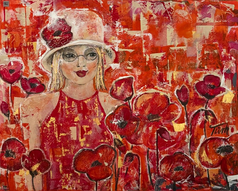 Sabine im Mohnfeld - Kunstwerk von Sabine Türk