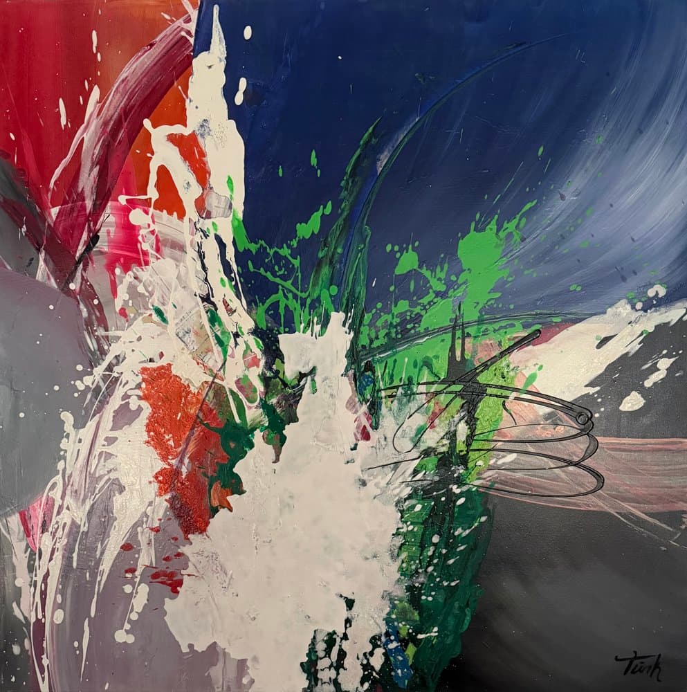 Abstrakt Blau Grün  - Kunstwerk von Sabine Türk
