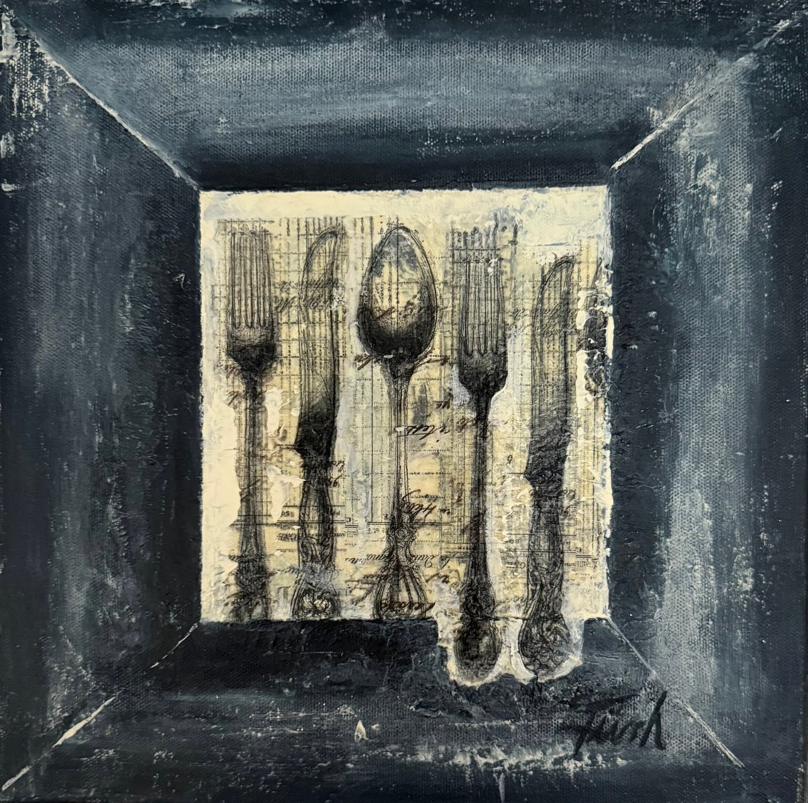 Küchenbild Besteck - Kunstwerk von Sabine Türk