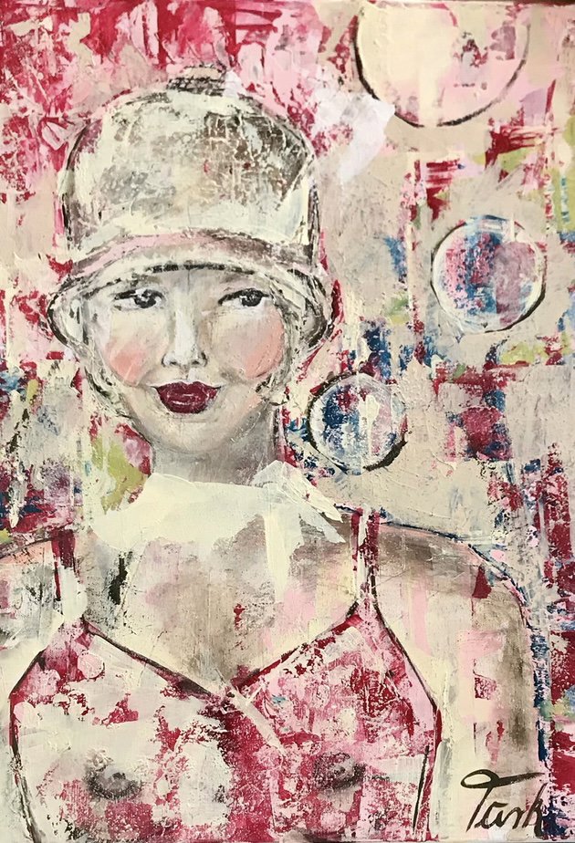 Frau mit Seifenblasen